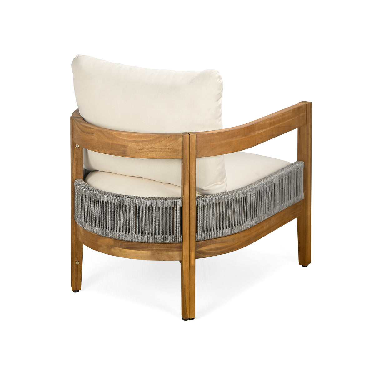 Porto Outdoor Club Chair and Acacia Side Table, Teak+Beige