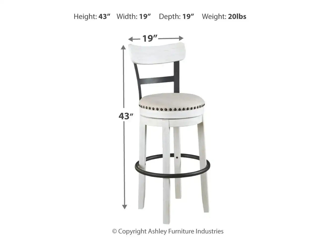 Valebeck - Tall Upholstered Swivel Barstool - Best Buy Furniture