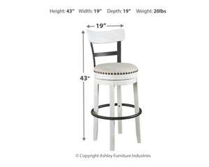 Valebeck - Tall Upholstered Swivel Barstool - Best Buy Furniture