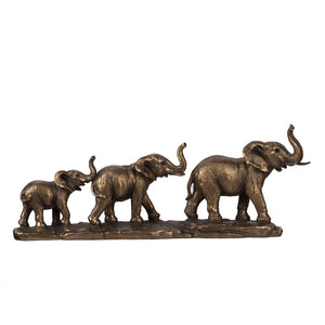 17.9" Elephant Family Statue