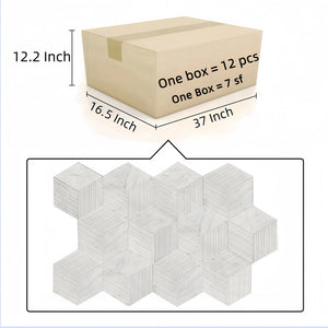 Hexagon Natural Stone Marble Tile, 3D Fluted (Set of 12)