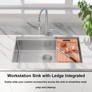 30" Undermount Workstation Stainless Steel Kitchen Sink