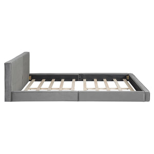 Upholstered Platform Bed, Grounded Bed With Solid Frame