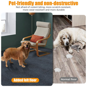 Diy Module Interlocking Decking Carpet Tiles For Patio, Porch, Poolside, Balcony, Backyard Polypropylene - Gray