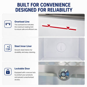 7.0 Cu.Ft Commercial Display Chest Freezer Inverter Energy Saving Ice