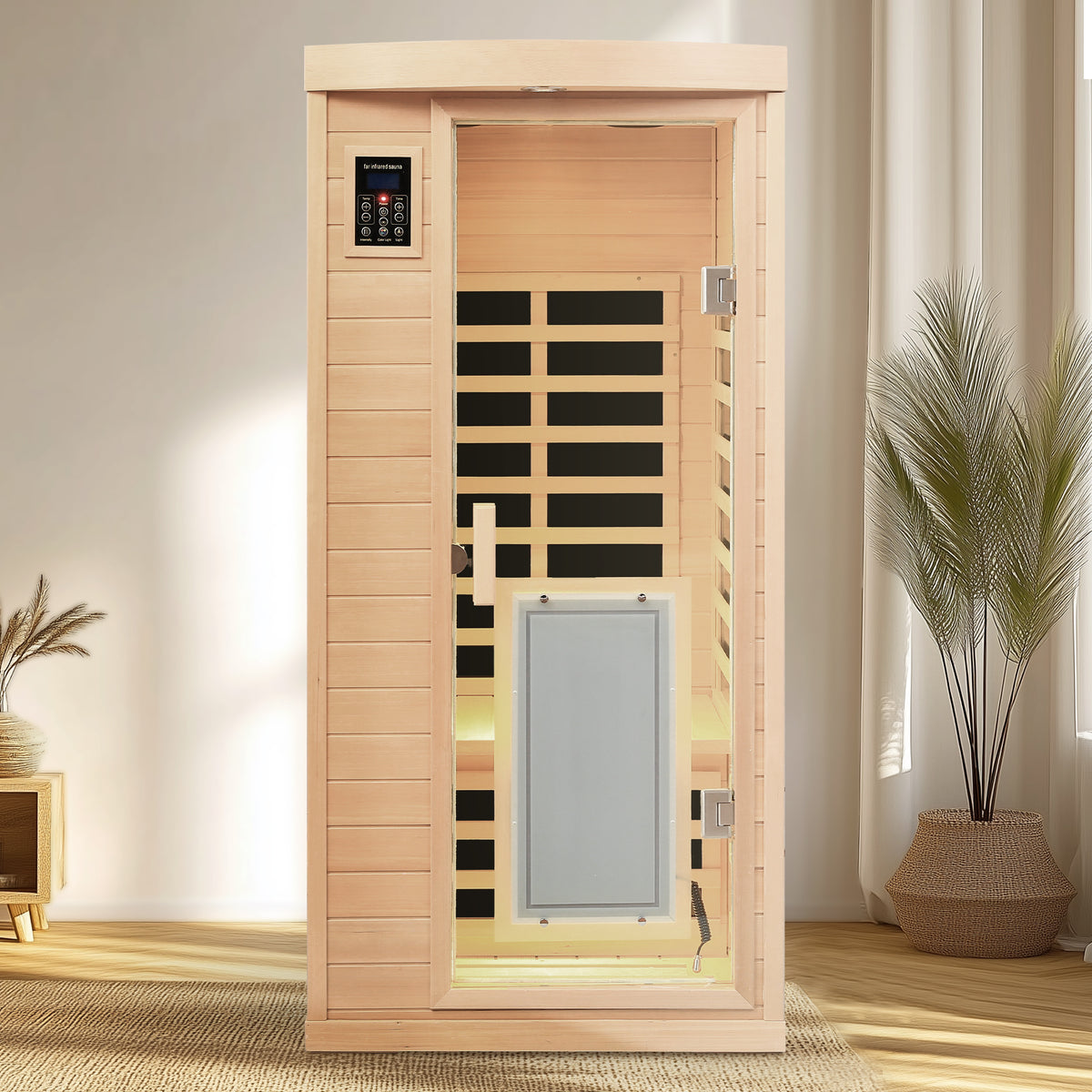 Low EMF Hemlock Wood Far-Infrared Indoor Sauna Room