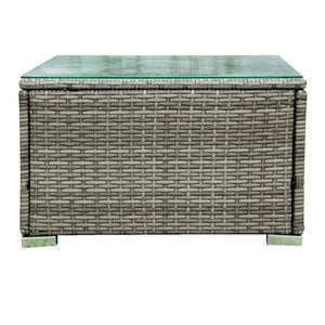 4 Piece Patio Sectional Wicker Rattan Outdoor Furniture Sofa Set With Storage Box