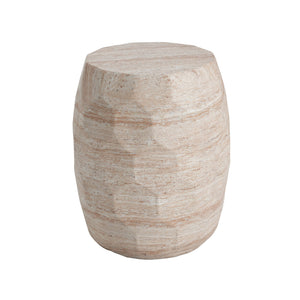 Travertine Lightweight Concrete Side Table For Indoor / Outdoor Use - Beige