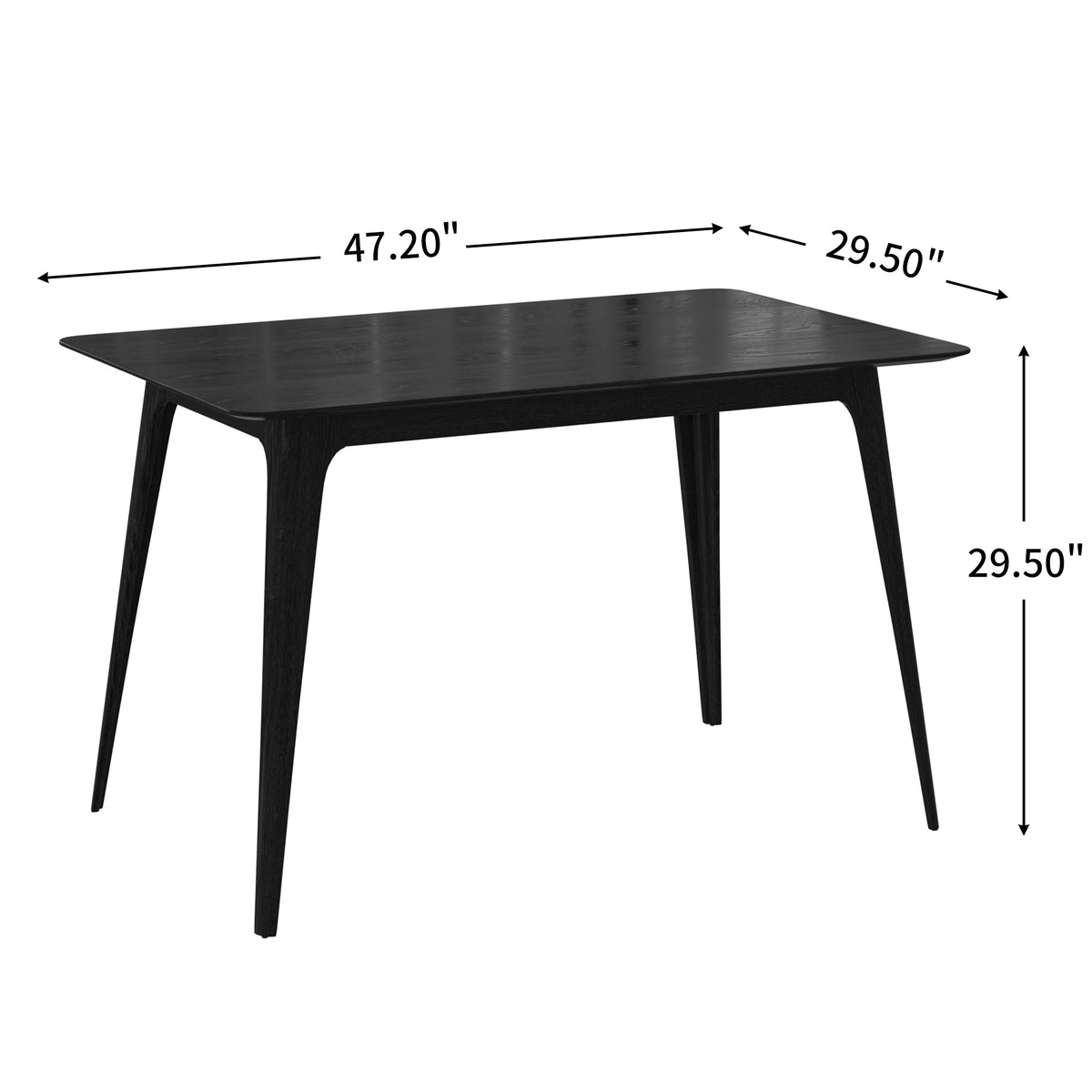 Mid-Century Modern Rubberwood Dining Table