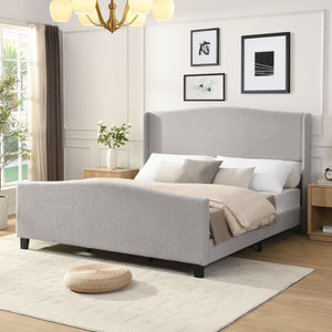 Platform Bed Frame With Tall Headboard And High Footboard