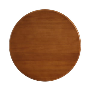 Walnut Finish Pine Wood Round Side Table with Unique Fan-Shaped Legs