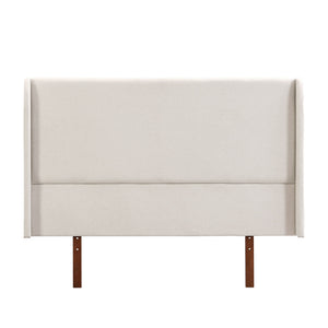King Size Platform Bed With Upholstered High Headboard - Brown