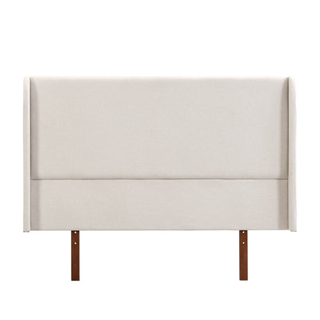 King Size Platform Bed With Upholstered High Headboard - Brown