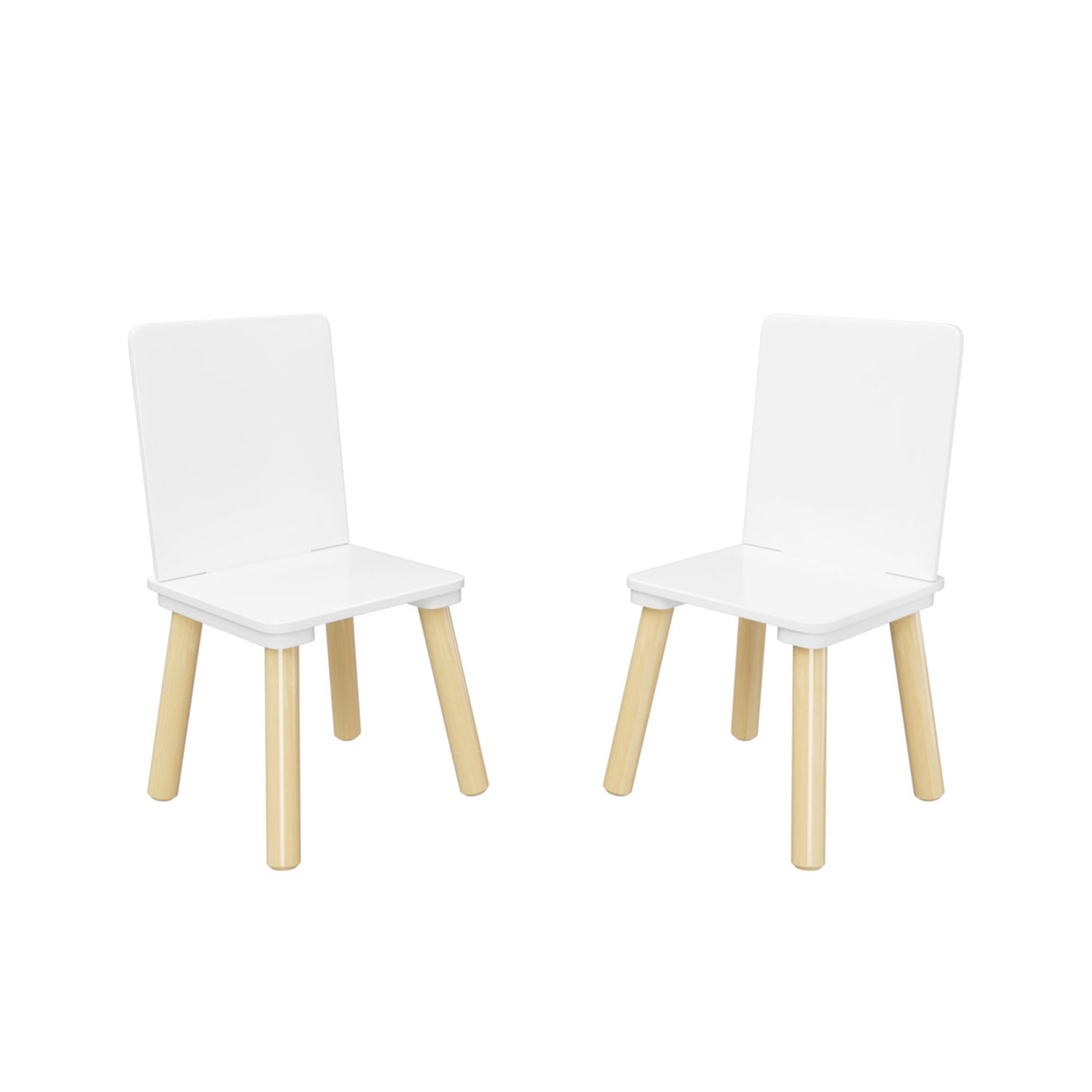 Kids Table And 2 Chairs Set, 3 Piece Toddler Activity Play - White