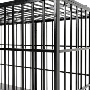 Extra Large Heavy Duty Dog Crate With Removable Pans For Dogs - Black