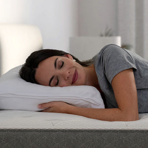 Ghostpillow Faux Down Luxury Pillow with Microfiber Gel Clusters, Cotton Cover - White