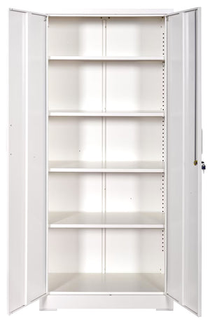 Container Furniture Direct Ironclad 71" Metal Storage Cabinet with Locking Doors and 4 Adjustable Shelves
