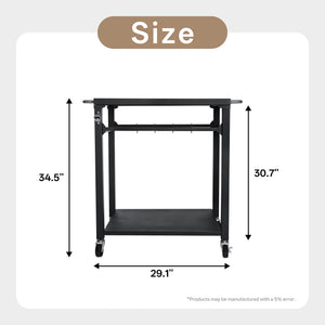 2-Tier Outdoor Grill Cart with Stainless Steel Top