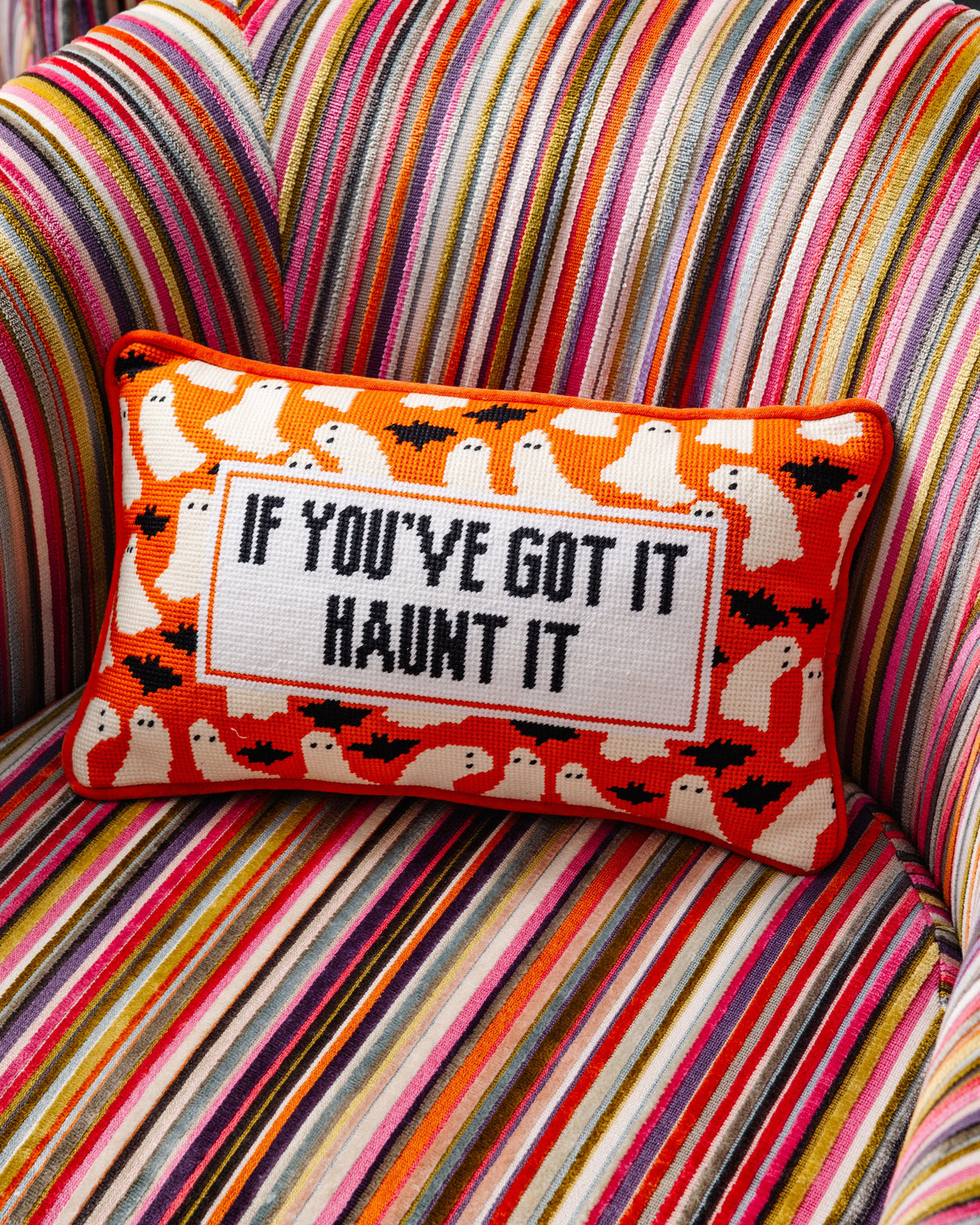 Haunt It Needlepoint Pillow