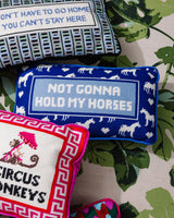 Hold My Horses Needlepoint Pillow