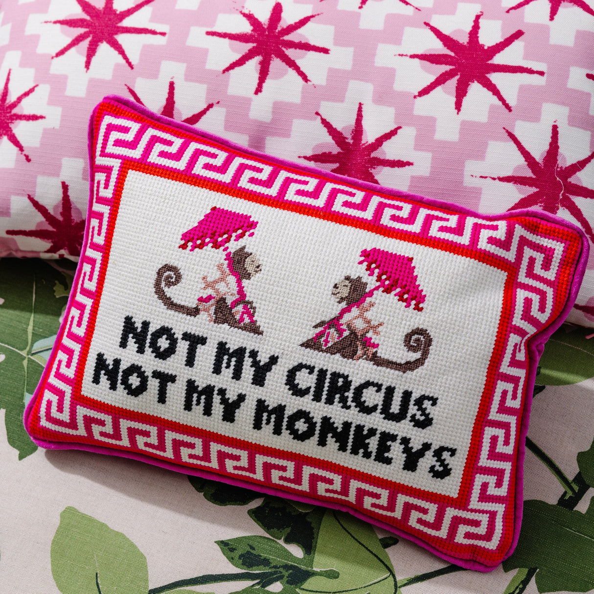 Not My Circus Needlepoint Pillow