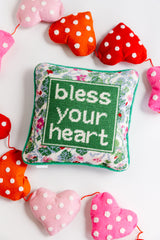 Bless Your Heart Needlepoint Pillow