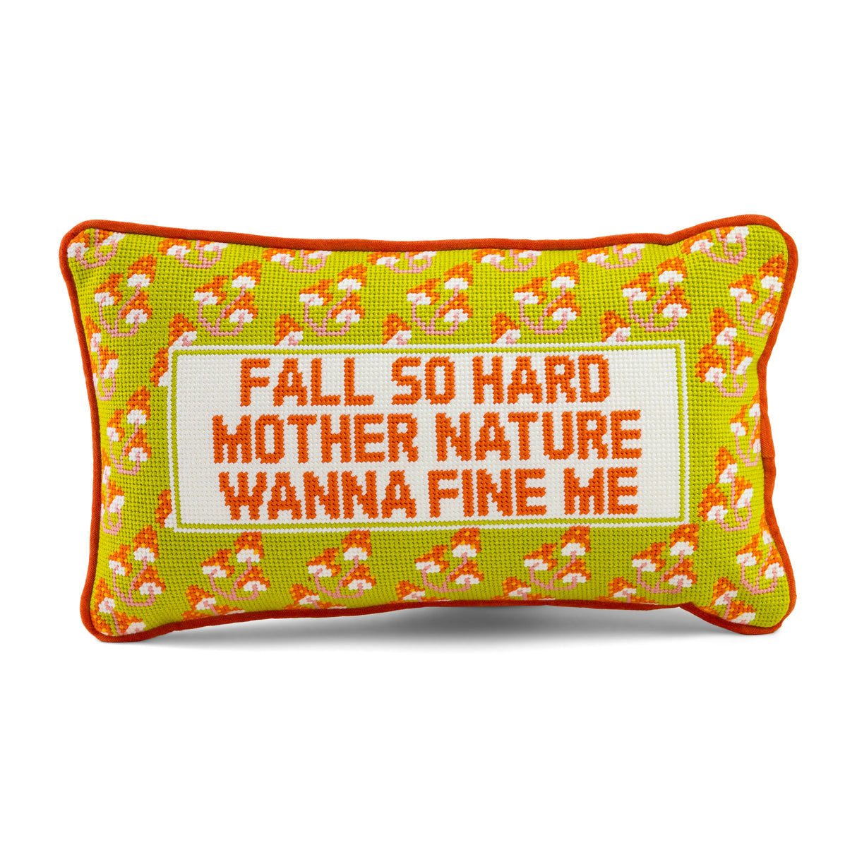 Fall So Hard Needlepoint Pillow