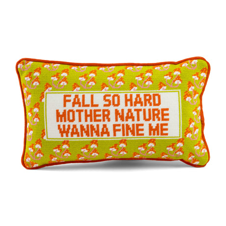 Fall So Hard Needlepoint Pillow