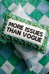 More Issues Needlepoint Pillow