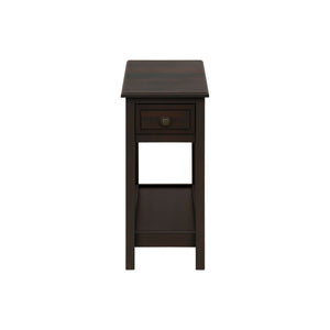 Accent End Table, 2 Tier, Storage Drawer, Transitional - Walnut