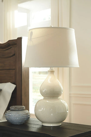 Saffi - Ceramic Table Lamp - Cream - Best Buy Furniture