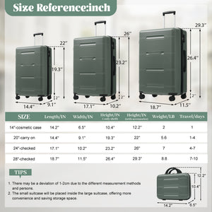 6 Piece Lightweight Hardshell Luggage Set
