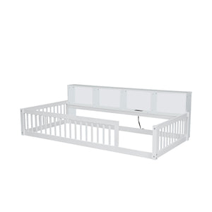 Floor Bed With Storage Cabinets And USB Ports