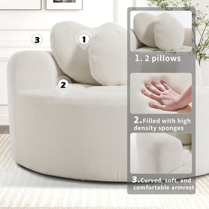 Round Sofa Bed with Memory Foam Sectional Couch