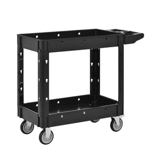 Two-Shelf Utility Cart with Wheels, 600 lbs Capacity