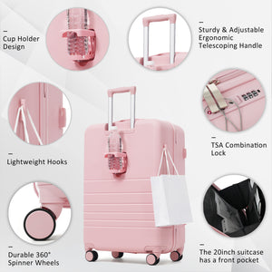 4-Piece Luggage Set with USB Charging Ports