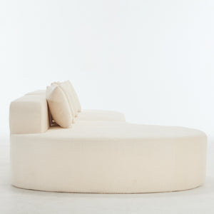 110.2'' Curved Sectional Sofa with 5 Pillows - Ivory