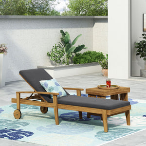 Jason Chaise Lounge Adjustable Acacia Wood Outdoor Furniture