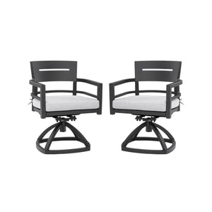 Outdoor Patio Swivel Rocker With Outdoor Grade Sunbrella Fabric Cushions (Set of 2) - Ember Black