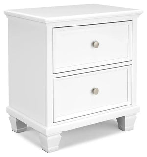 Fortman - Two Drawer Night Stand - White - Best Buy Furniture