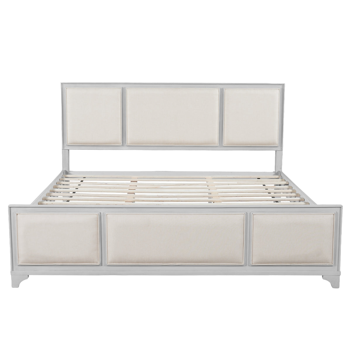 King Size Bed Frame with Upholstered Headboard