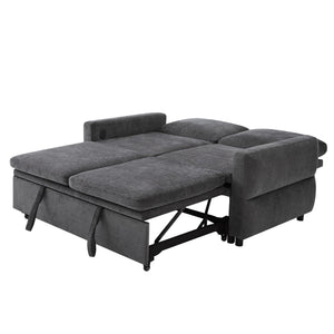 Convertible Sofa Bed Loveseat With Adjustable Backrest And USB Ports