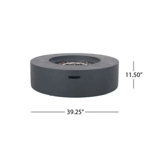 Modern Lightweight Concrete Outdoor Circular Fire Pit 50,000 Btu - Best Buy Furniture