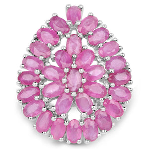 8.10 Carat Genuine Ruby .925 Sterling Silver Ring