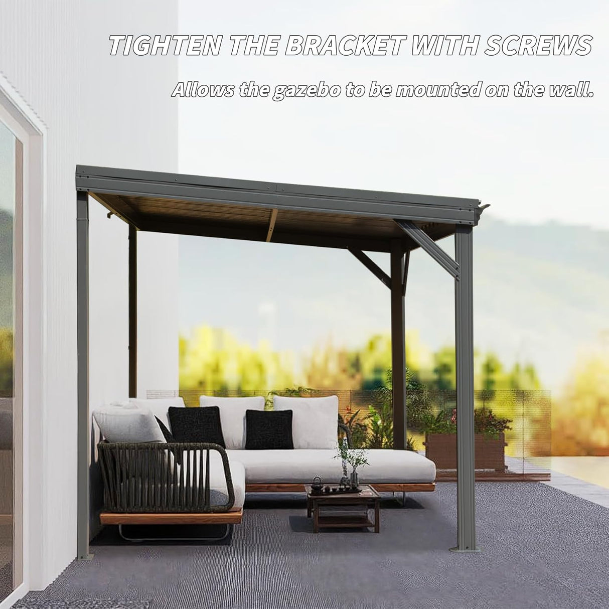 8' x 10' Lean To Gazebo with Upgraded Drainage System