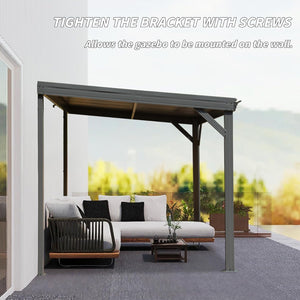 8' x 10' Lean To Gazebo with Upgraded Drainage System