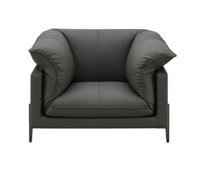 Tadi - Top Grain Leather Chair - Black - Best Buy Furniture