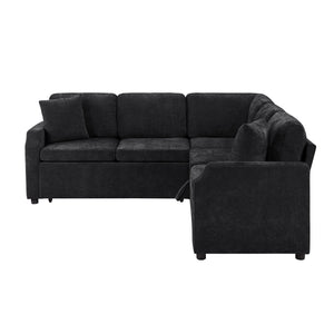 Modern L Shaped Sectional Sofa Bed With Hidden Storage Upholstery