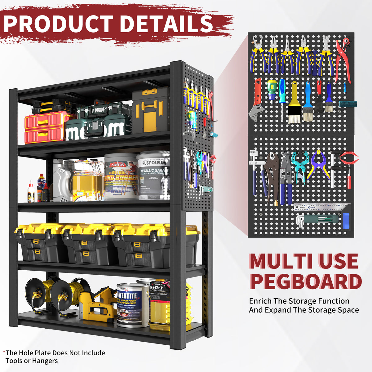 78"H 5-Tier Adjustable Heavy-Duty Storage Shelving Unit