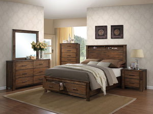 Merrilee - Eastern King Bed With Storage - Oak - Best Buy Furniture